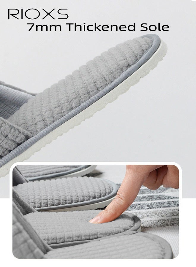 RIOXS 6 Pairs Slippers, Unisex Half Slippers, Non Slip Disposable Slippers For Guest, Reusable Washable Indoor Flats, Mens Womens Slippers, Spa Slippers Guest Slippers For Hotel/ Wedding Party, House Slippers For Bathroom Bedroom, Travel Slippers, Family Closed-toes Half Slippers - Image 2